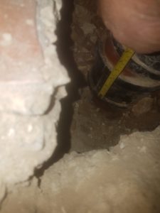 soil pipe dug out for inspection